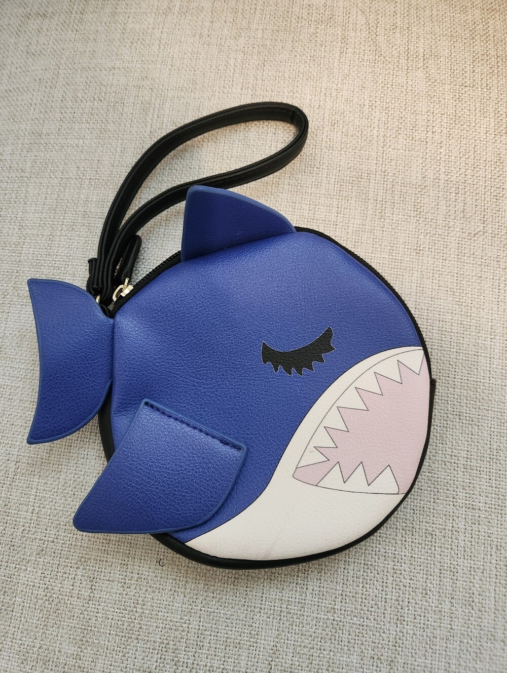 Betsey Johnson Blue Shark Face Wristlet Bag - Playful Women’s Crossbody